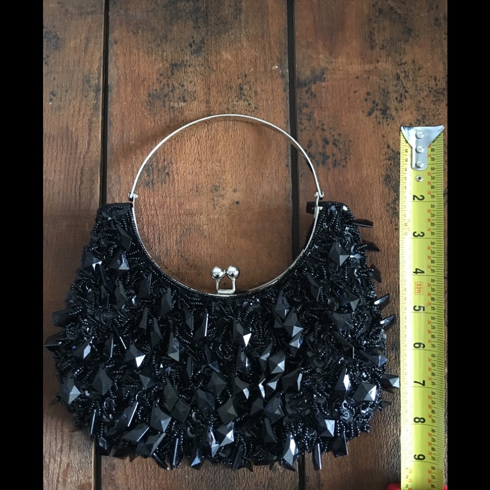Beaded evening bag with metal hoop - Picture 5 of 5